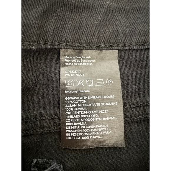 H&M Divided The Easy Soul 100% Cotton Mid-rise Black Wide Leg Baggy Jeans 10 - Picture 4 of 8